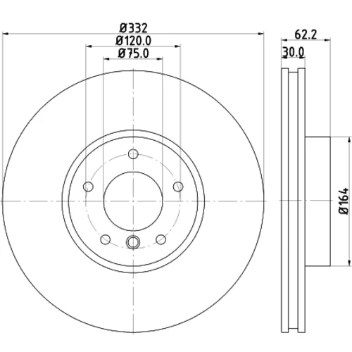 Brzdový kotúč HELLA 8DD 355 129-291 - obr. 3