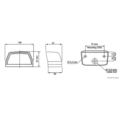 Osvetlenie poznávacej značky HERTH+BUSS ELPARTS 84750018 - obr. 4