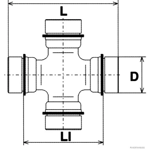 Kĺb pozdĺžneho hriadeľa HERTH+BUSS JAKOPARTS J2921001 - obr. 1