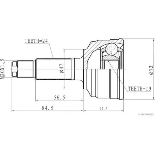 Sada kĺbov hnacieho hriadeľa HERTH+BUSS JAKOPARTS J2826021 - obr. 1