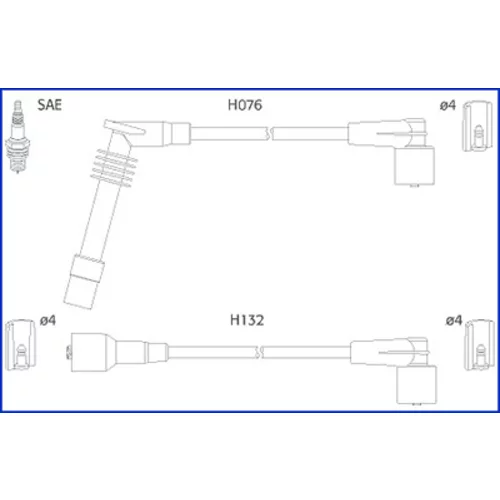 Sada zapaľovacích káblov HITACHI - HÜCO 134246