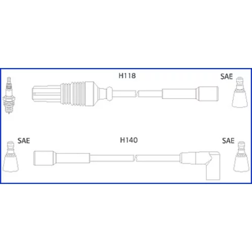 Sada zapaľovacích káblov HITACHI - HÜCO 134471 - obr. 3