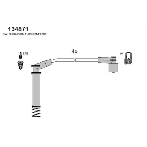 Sada zapaľovacích káblov HITACHI - HÜCO 134871