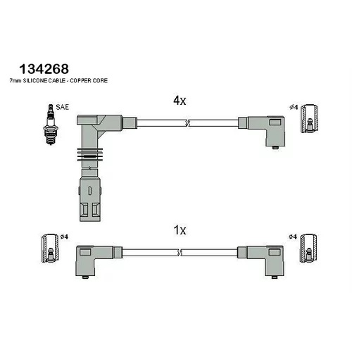 Sada zapaľovacích káblov HITACHI - HÜCO 134268