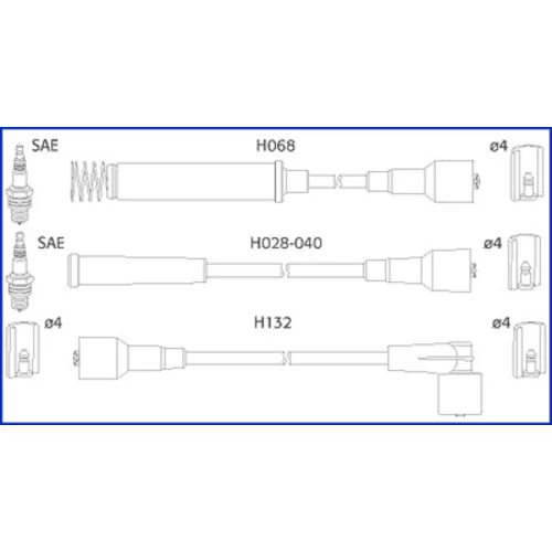 Sada zapaľovacích káblov HITACHI - HÜCO 134214