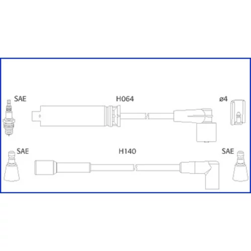Sada zapaľovacích káblov HITACHI - HÜCO 134239