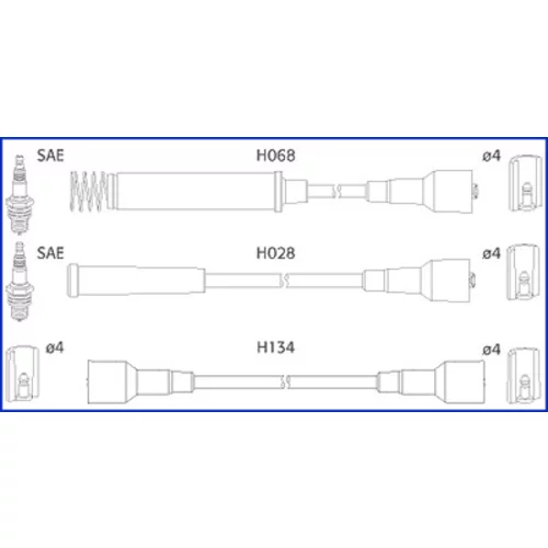 Sada zapaľovacích káblov HITACHI - HÜCO 134203