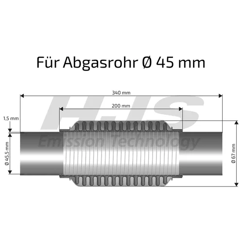 Pružný diel výfuku HJS 83 00 8418 - obr. 1