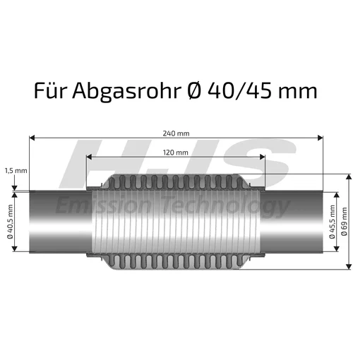 Pružný diel výfuku HJS 83 00 8419 - obr. 1