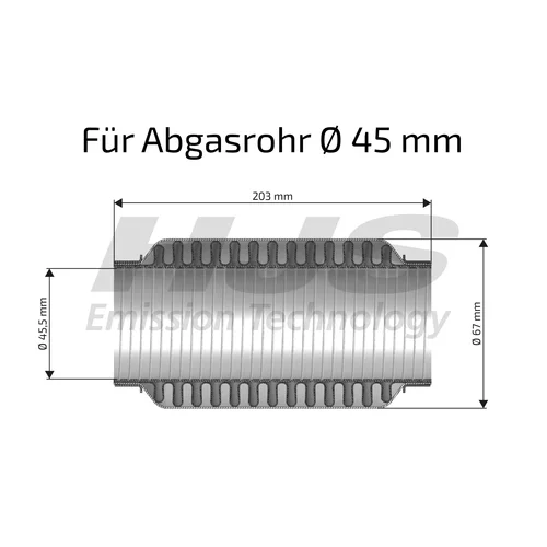 Pružný diel výfuku HJS 83 00 8511 - obr. 1