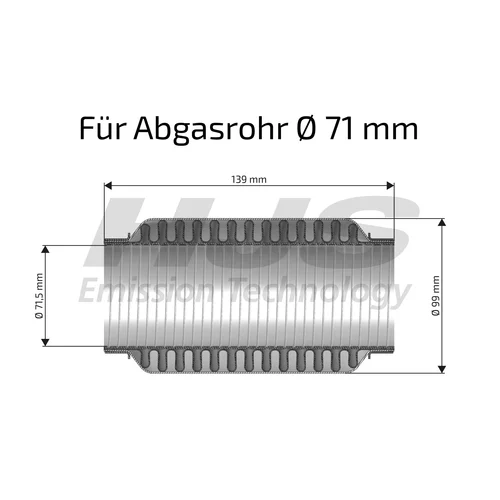 Pružný diel výfuku HJS 83 00 8337 - obr. 1