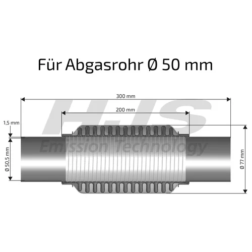 Pružný diel výfuku HJS 83 00 8416 - obr. 1