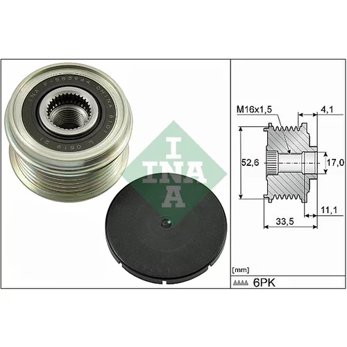 Voľnobežka alternátora INA 535 0025 10