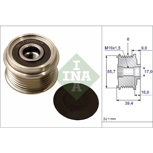 Voľnobežka alternátora INA 535 0060 10