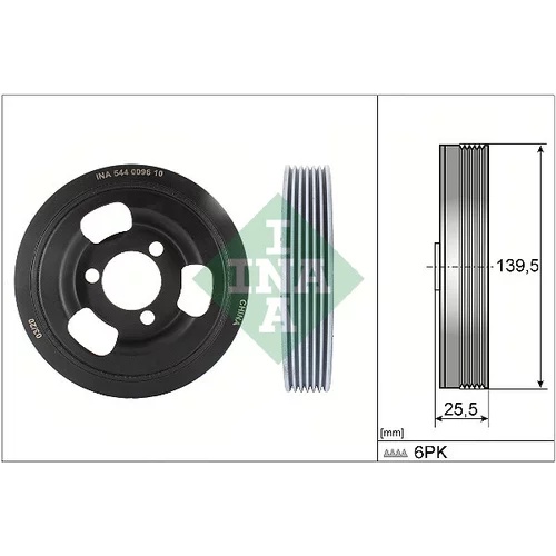 Remenica kľukového hriadeľa INA 544 0096 10