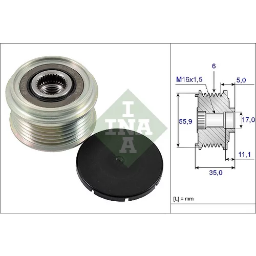 Voľnobežka alternátora INA 535 0222 10