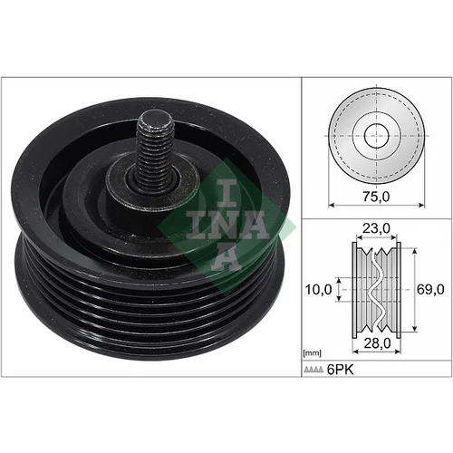 Vratná/vodiaca kladka rebrovaného klinového remeňa INA 532 0744 10