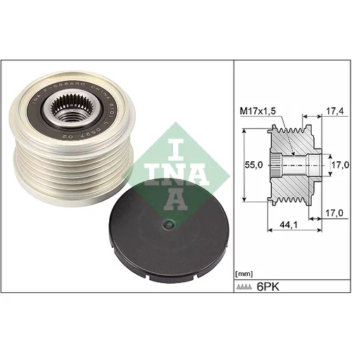 Voľnobežka alternátora INA 535 0312 10