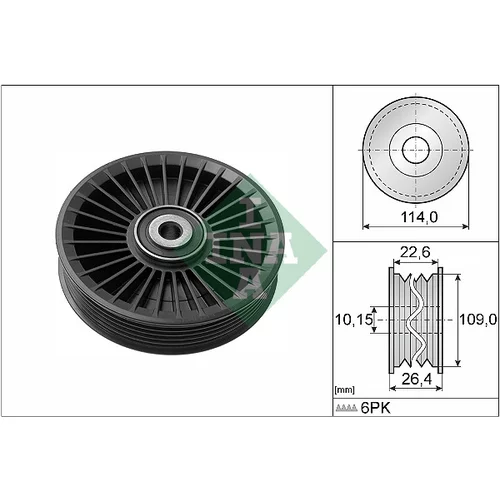 Vratná/vodiaca kladka rebrovaného klinového remeňa INA 532 0108 10