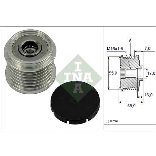 Voľnobežka alternátora INA 535 0014 10