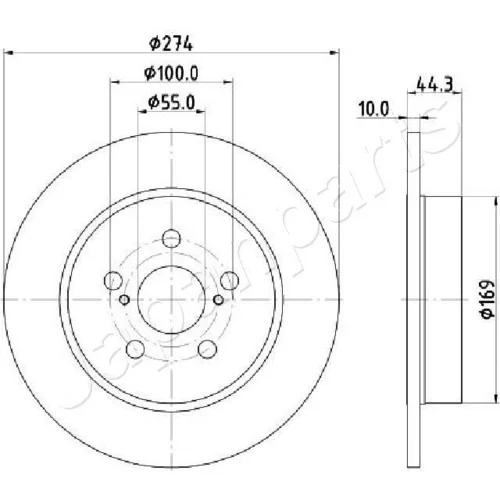 Brzdový kotúč JAPANPARTS DP-271C - obr. 1