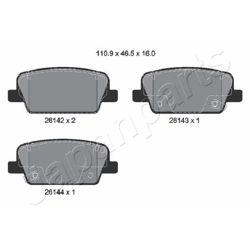 Sada brzdových platničiek kotúčovej brzdy JAPANPARTS PP-H15AF - obr. 1