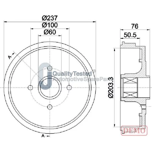 Brzdový bubon JAPANPARTS TA0700JM