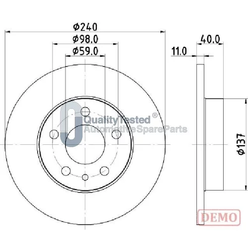 Brzdový kotúč JAPANPARTS DP0209JM