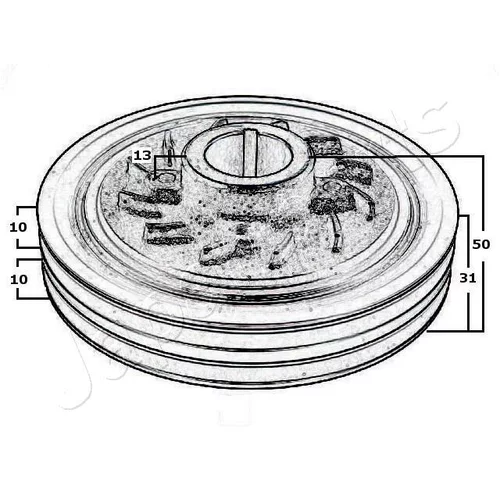 Remenica kľukového hriadeľa PU-500 /Japanparts/ - obr. 2