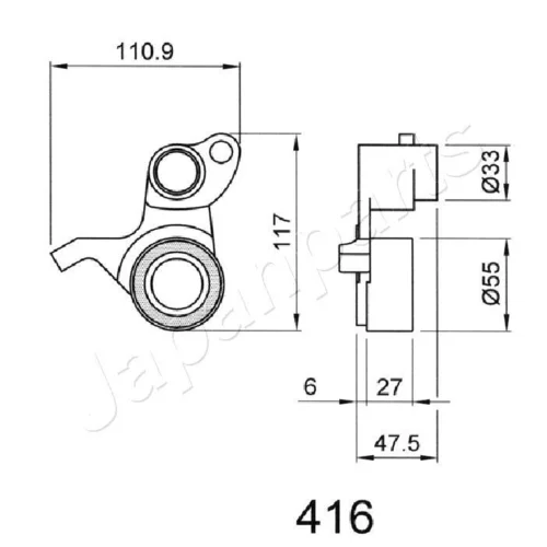 Napinák ozubeného remeňa JAPANPARTS BE-416 - obr. 1