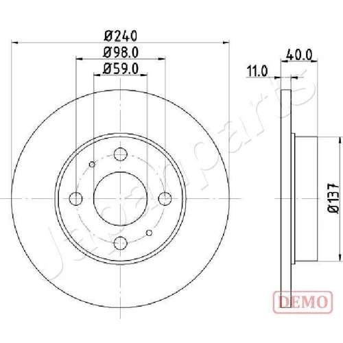 Brzdový kotúč JAPANPARTS DP-0200C - obr. 1