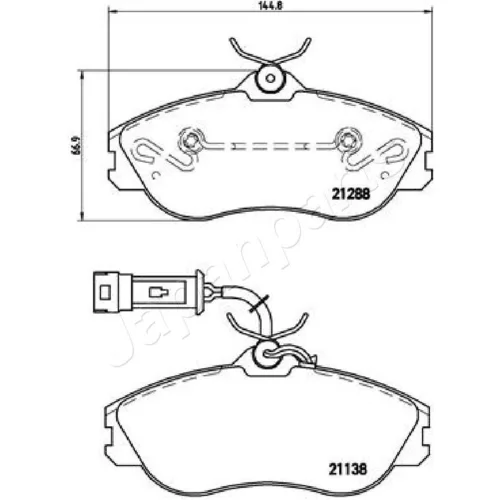 Sada brzdových platničiek kotúčovej brzdy JAPANPARTS PA-0902AF - obr. 1