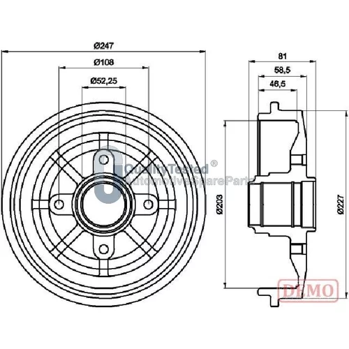 Brzdový bubon JAPANPARTS TA0609JM