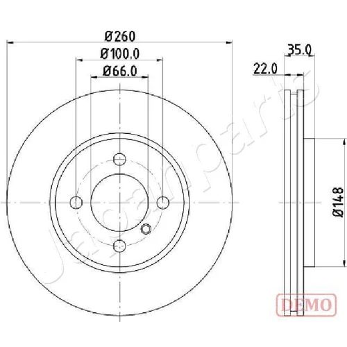 Brzdový kotúč JAPANPARTS DI-0158C