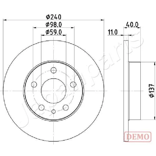 Brzdový kotúč JAPANPARTS DP-0209C