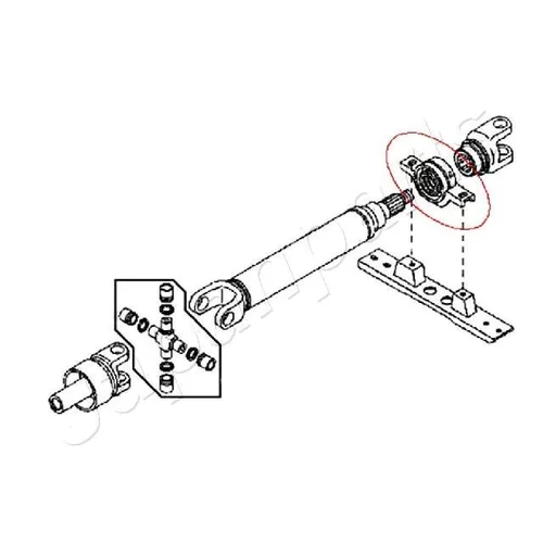 Stredové ložisko kĺbového hriadeľa RU-2805 /Japanparts/ - obr. 1