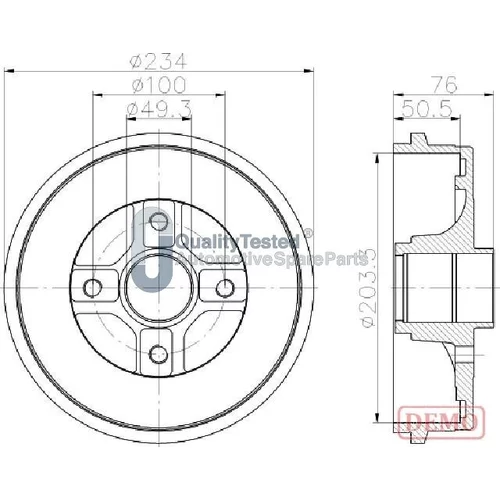 Brzdový bubon JAPANPARTS TA0710JM