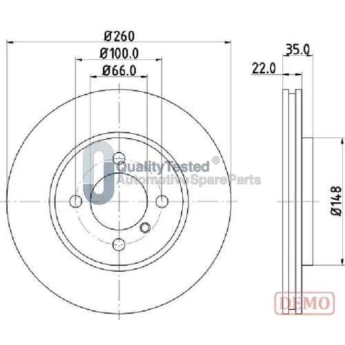 Brzdový kotúč JAPANPARTS DI0158JM