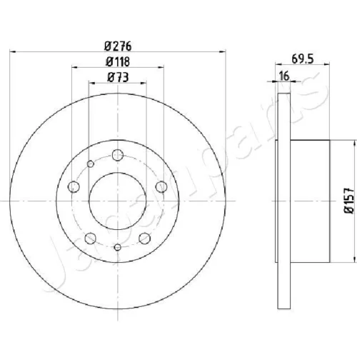 Brzdový kotúč JAPANPARTS DP-0223