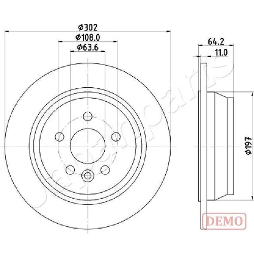 Brzdový kotúč JAPANPARTS DP-L11C - obr. 2