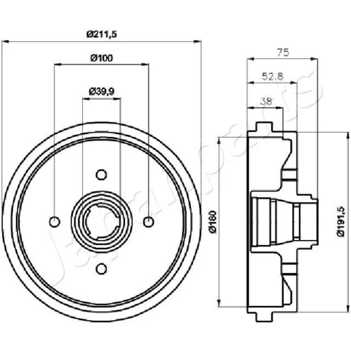 Brzdový bubon JAPANPARTS TA-0901