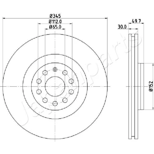 Brzdový kotúč JAPANPARTS DI-0908