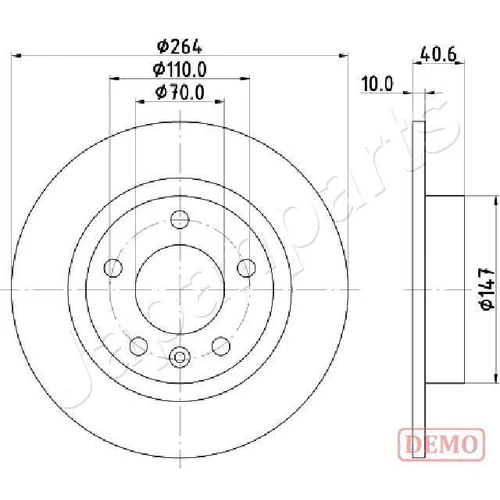 Brzdový kotúč JAPANPARTS DP-0400C