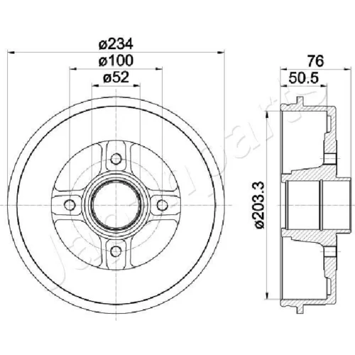 Brzdový bubon JAPANPARTS TA-0704