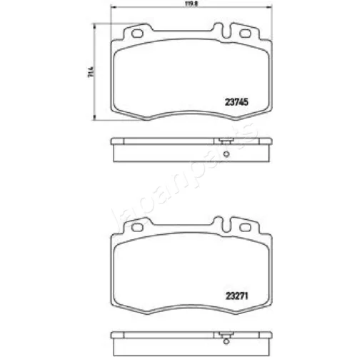 Sada brzdových platničiek kotúčovej brzdy JAPANPARTS PA-0510AF - obr. 1