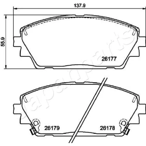 Sada brzdových platničiek kotúčovej brzdy JAPANPARTS PA-3002AF - obr. 1