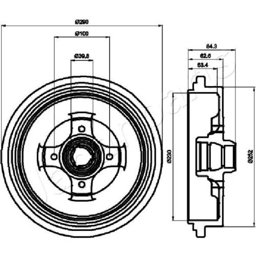 Brzdový bubon JAPANPARTS TA-0913