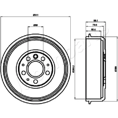 Brzdový bubon JAPANPARTS TA-0914