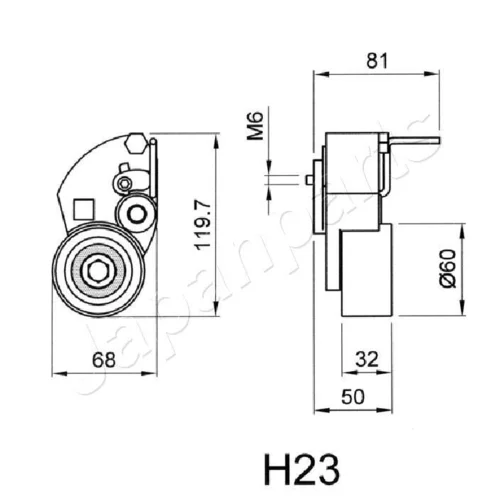 Napinák ozubeného remeňa JAPANPARTS BE-H23 - obr. 2