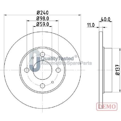 Brzdový kotúč JAPANPARTS DP0200JM - obr. 1